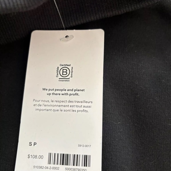NWT Athleta Cozy Karma Side Zip Funnel Neck Sweatshirt Black Small S $108 - Picture 5 of 5